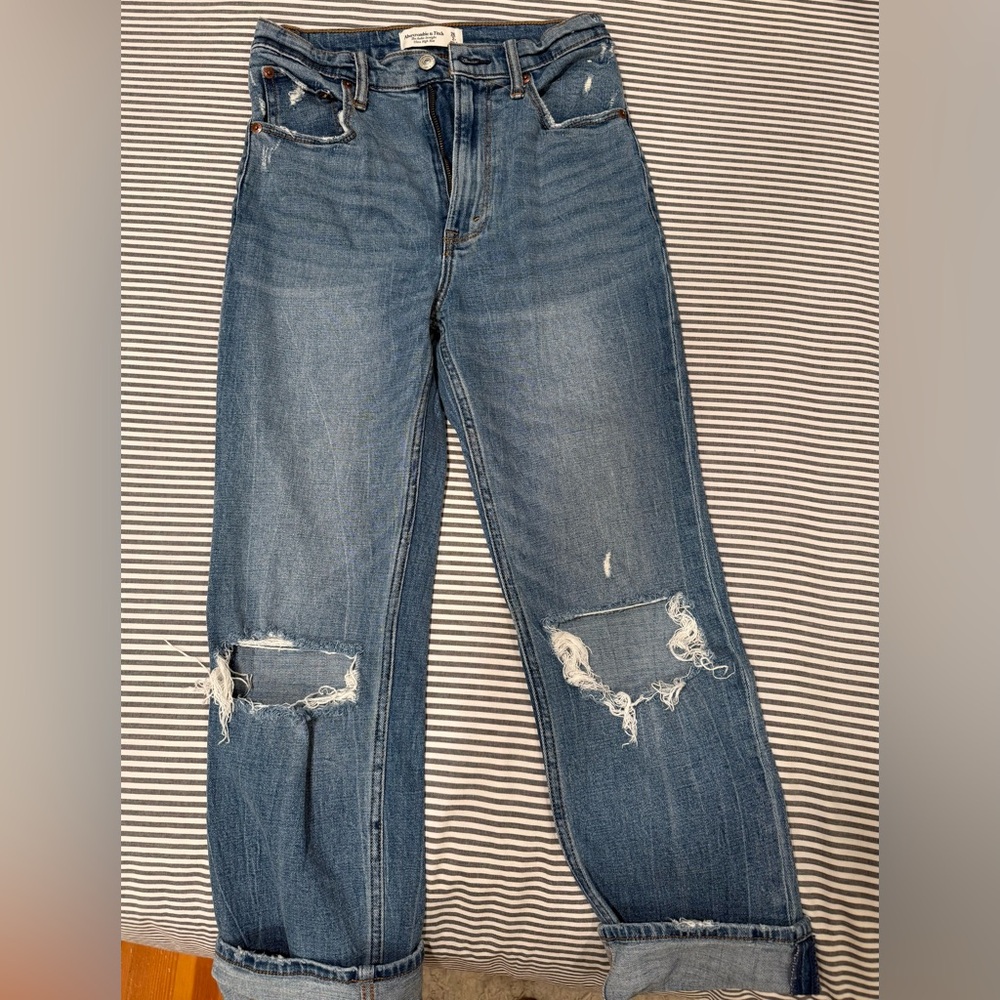 Distressed Blue Jeans